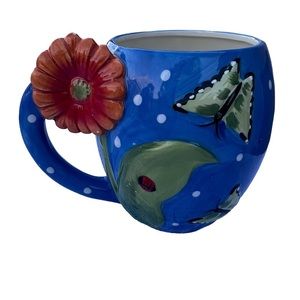 Pier 1 imports flower & butterflies spring mug